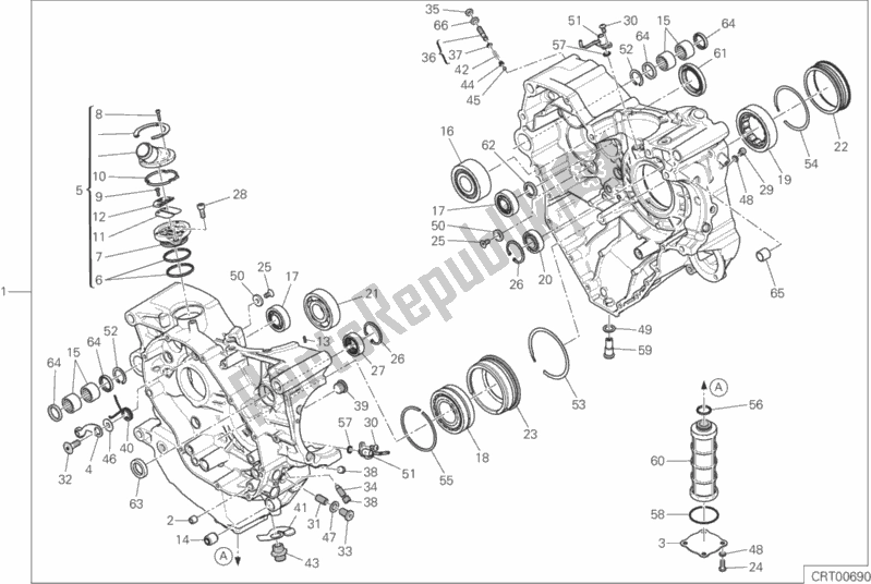 Alle onderdelen voor de 010 - Paar Halve Carters van de Ducati Multistrada 1200 ABS Brasil 2016